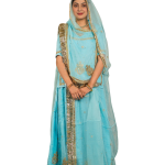 Sky Blue Gottapatti Poshak Set | Premium Bamber Satin | Jaipurio Designer Collection